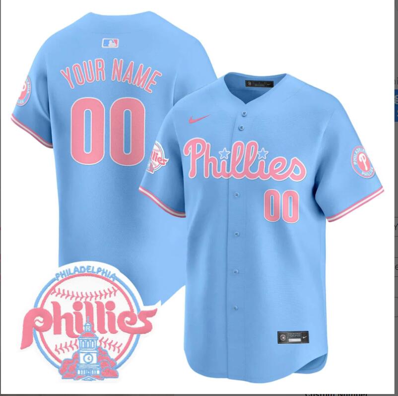 Men Philadelphia Phillies Custom blue 2024 MLB jersey